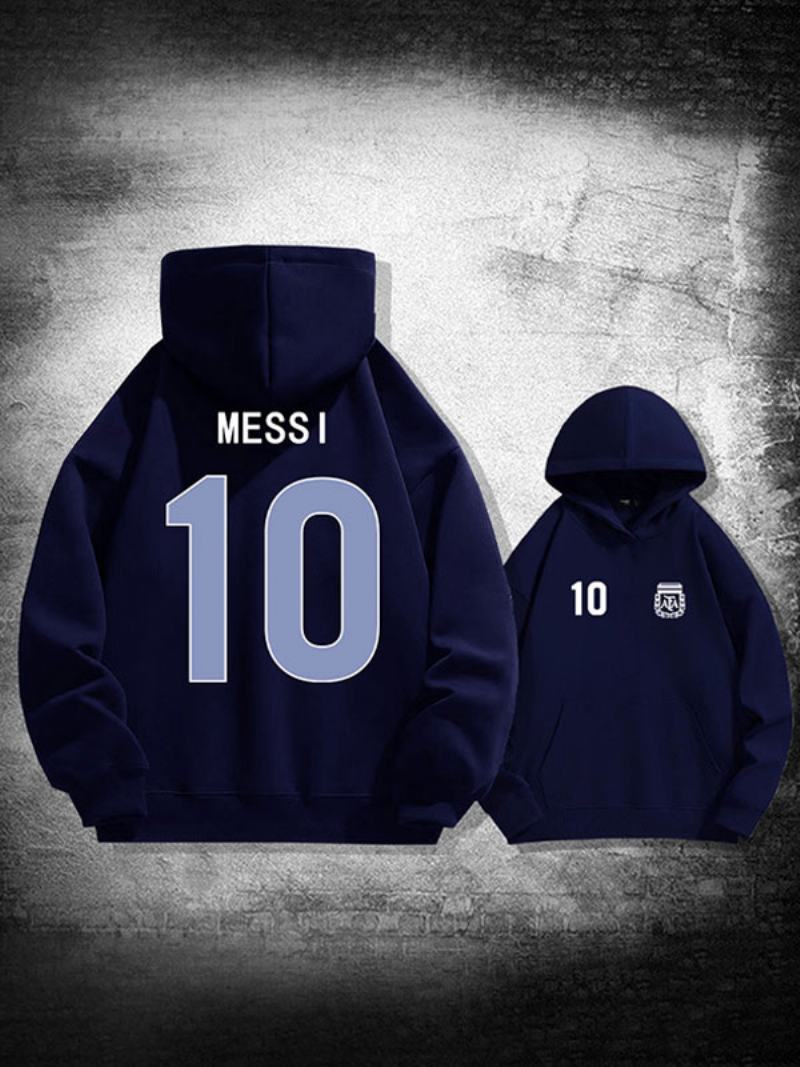 Ανδρικό Μπουφάν Με Κουκούλα Αργεντινής Messi Number 10 - Βαθύ Μπλε