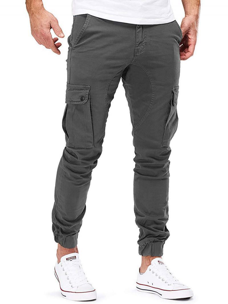 Ανδρικό Παντελόνι Casual Tapered Fit Sweatpants Hunter Green Pants - Βαθύ Γκρι