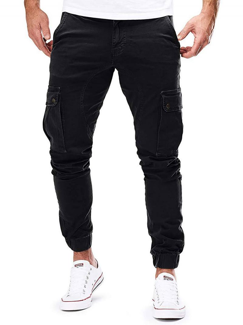 Ανδρικό Παντελόνι Casual Tapered Fit Sweatpants Hunter Green Pants - Μαύρο