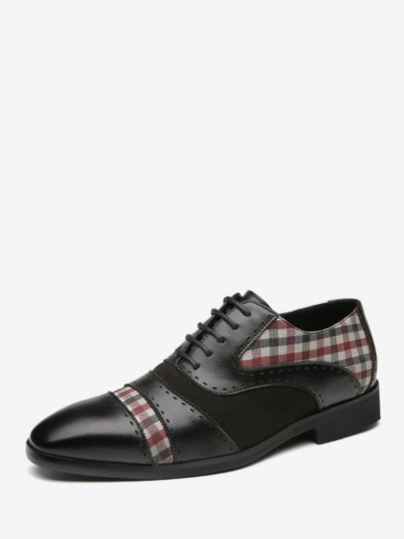 Ανδρικό Φόρεμα Oxford Pointed Toe Pu Δερμάτινα Νυφικά Παπούτσια Prom - Μαύρο