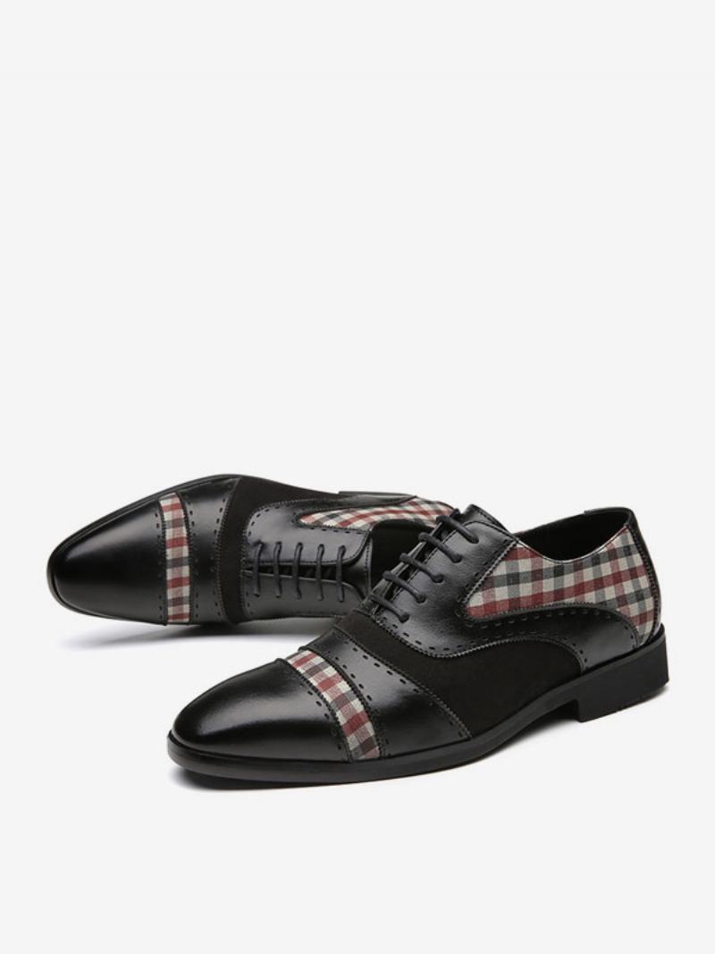 Ανδρικό Φόρεμα Oxford Pointed Toe Pu Δερμάτινα Νυφικά Παπούτσια Prom - Μαύρο