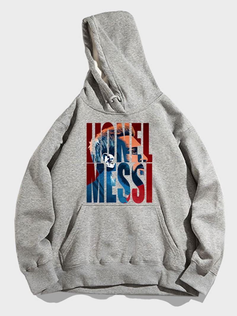 Αργεντινή Messi Number 10 Hoodie Ανδρικό Τοπ - Ανοικτό Γκρι