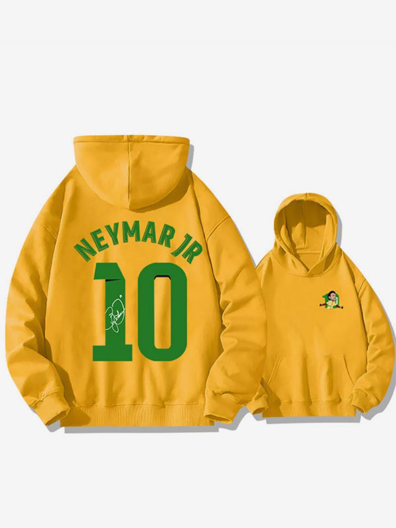 Βραζιλία Training Hoodie Neymar Number 10 Ανδρικό Τοπ - Κίτρινο