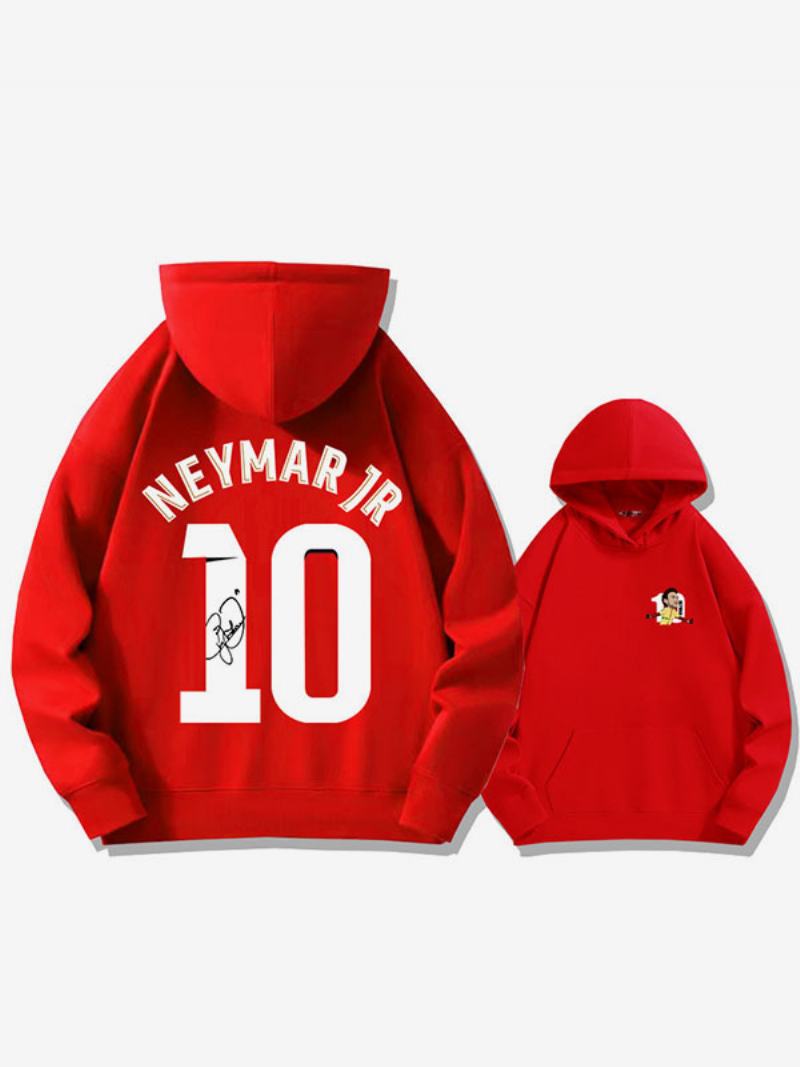 Βραζιλία Training Hoodie Neymar Number 10 Ανδρικό Τοπ - Κόκκινο