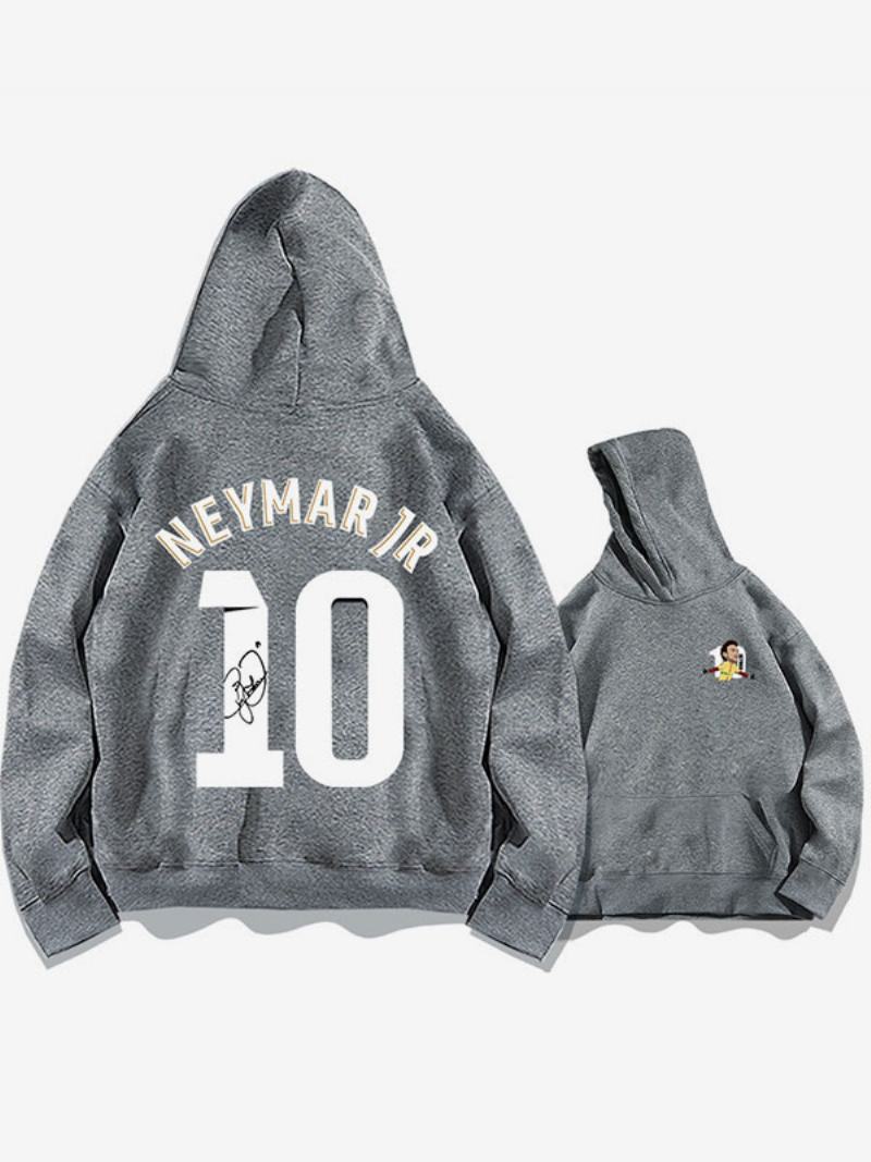 Βραζιλία Training Hoodie Neymar Number 10 Ανδρικό Τοπ - Γκρι