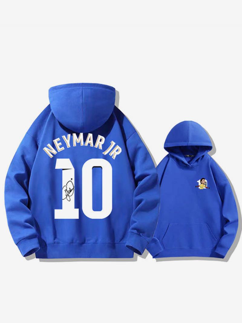 Βραζιλία Training Hoodie Neymar Number 10 Ανδρικό Τοπ - Μπλε