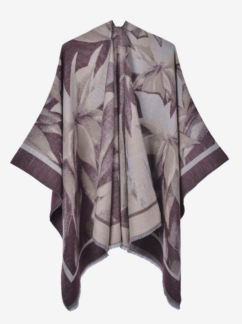 Γυναικεία Cape Classic Floral Printed Oversized Casual Daily Poncho - Φούξια