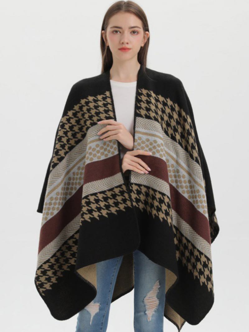 Γυναικεία Cape Καρό Color Block Daily Casual Φθινοπωρινό Χειμερινό Πόντσο