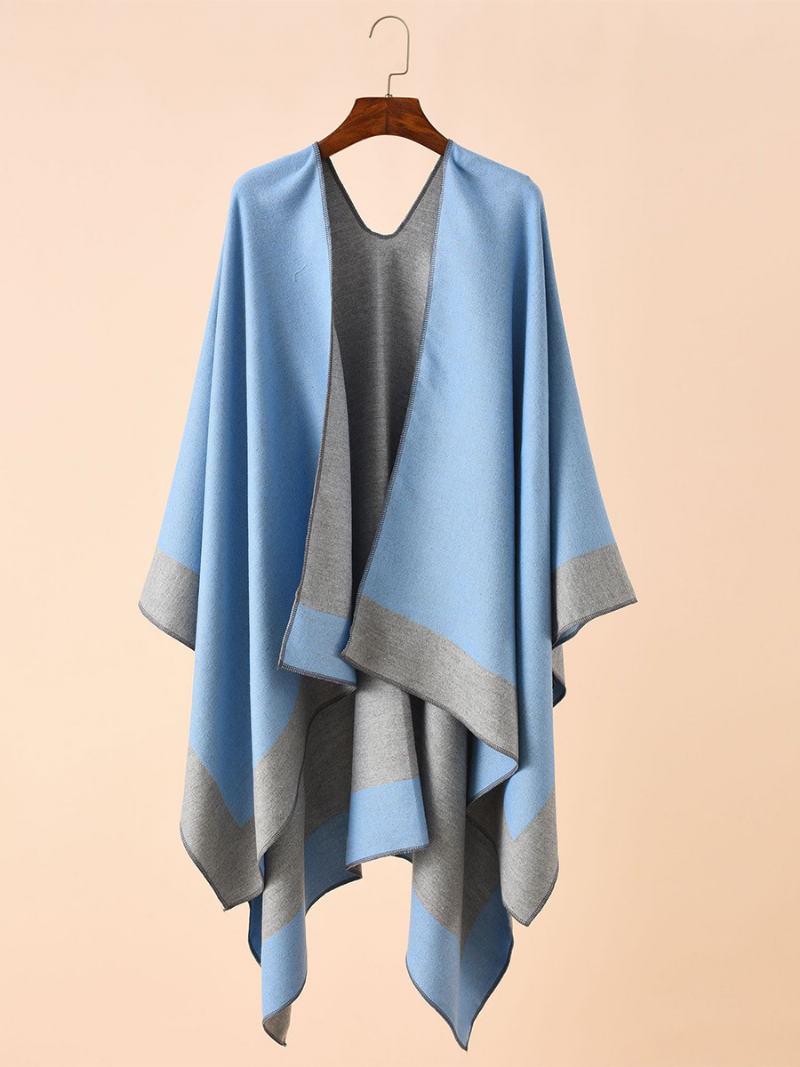 Γυναικεία Color Block Poncho Daily Casual Cape