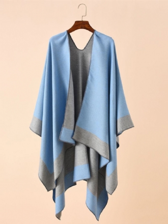 Γυναικεία Color Block Poncho Daily Casual Cape