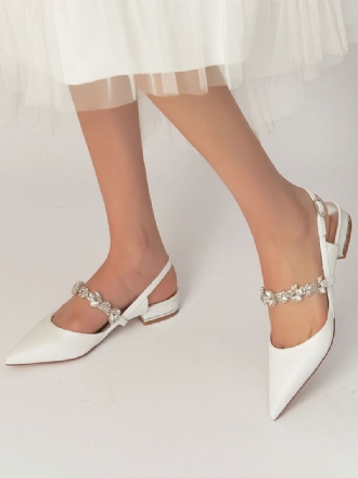 Γυναικεία Flat Νυφικά Παπούτσια Mary Jane Rhinestones Slingback Pumps