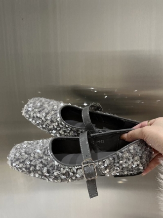 Γυναικεία Glitter Ballerina Flats Square Toe Mary Jane Party Παπούτσια