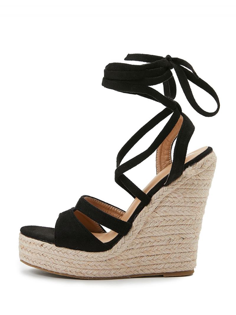 Γυναικεία Lace Up Espadrille Wedge Σανδάλια