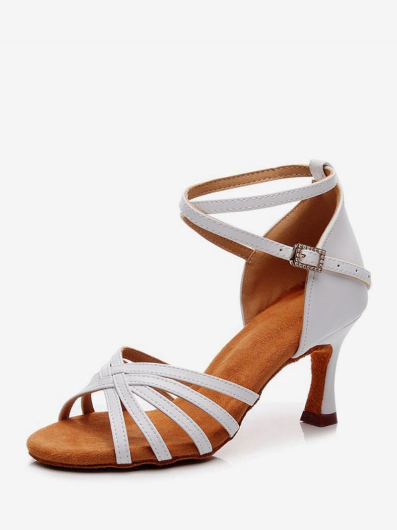 Γυναικεία Latin Dance Παπούτσια White Peep Toe Ballroom