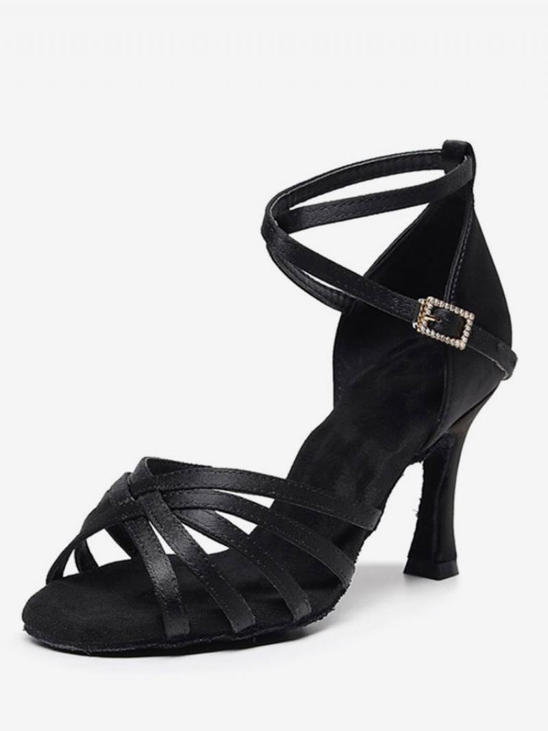 Γυναικεία Latin Dance Παπούτσια Σατέν Coffee Καφέ Peep Toe Stiletto Heel Satin