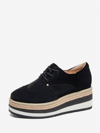 Γυναικεία Loafers Round Toe Platform Suede Upper Oxfords