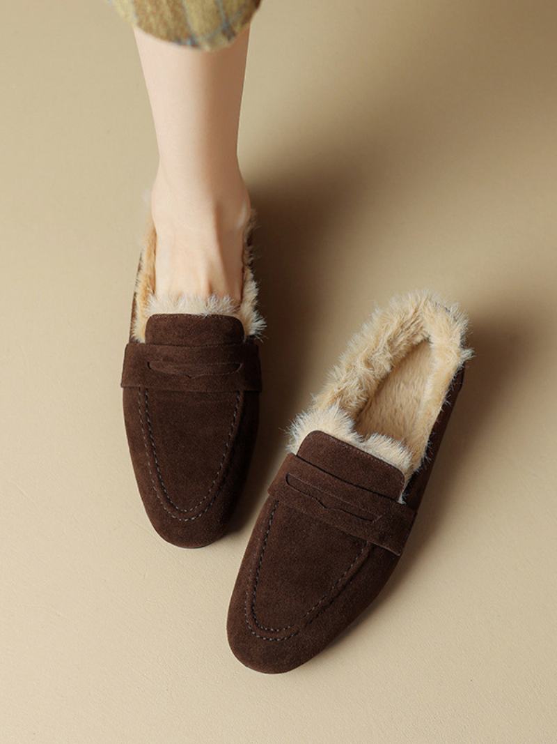 Γυναικεία Loafers Με Τακούνι Stiletto Micro Suede - Καφέ Καφέ