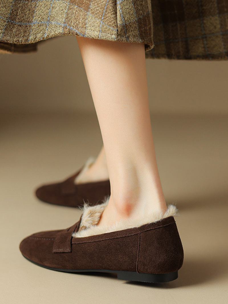 Γυναικεία Loafers Με Τακούνι Stiletto Micro Suede - Καφέ Καφέ