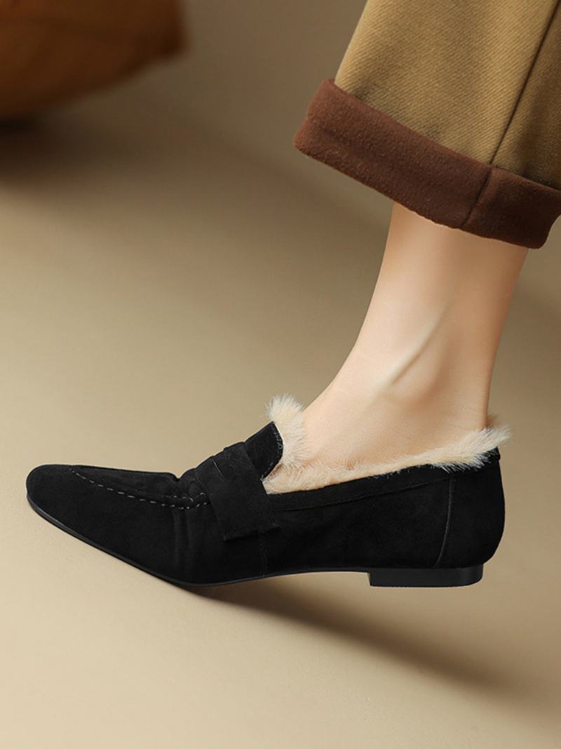 Γυναικεία Loafers Με Τακούνι Stiletto Micro Suede - Μαύρο