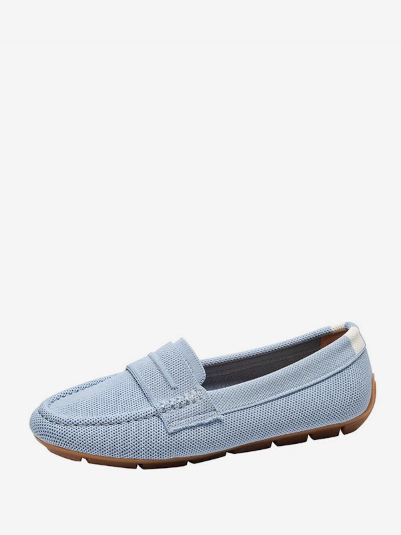 Γυναικεία Mule Loafers Round Toe Slip On Flat Pumps - Ανοικτό Μπλε Του Ουρανού