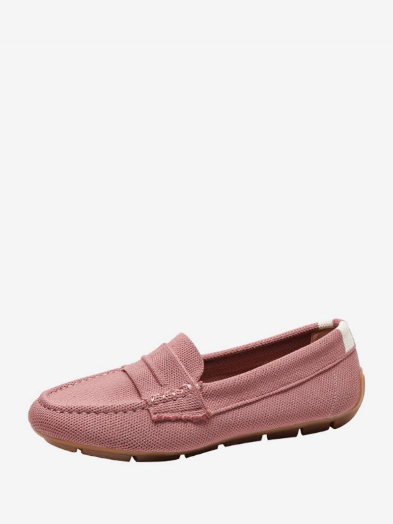 Γυναικεία Mule Loafers Round Toe Slip On Flat Pumps - Ροζ