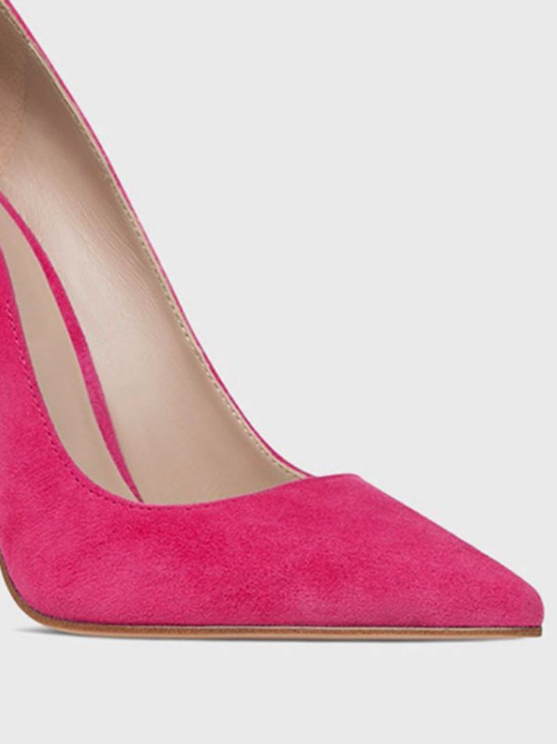 Γυναικεία Pointy Toe Stiletto Prom Heel Pumps Faux Suede Δέρμα - Τριαντάφυλλο