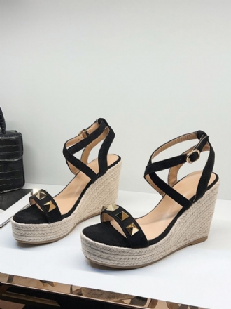 Γυναικεία Wedge Sindals Platform Rivets Suede Criss Cross Παπούτσια Σανδάλι