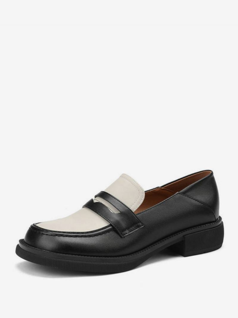 Γυναικεία Ίσια Παπούτσια Penny Loafers Round Toe - Μαύρο