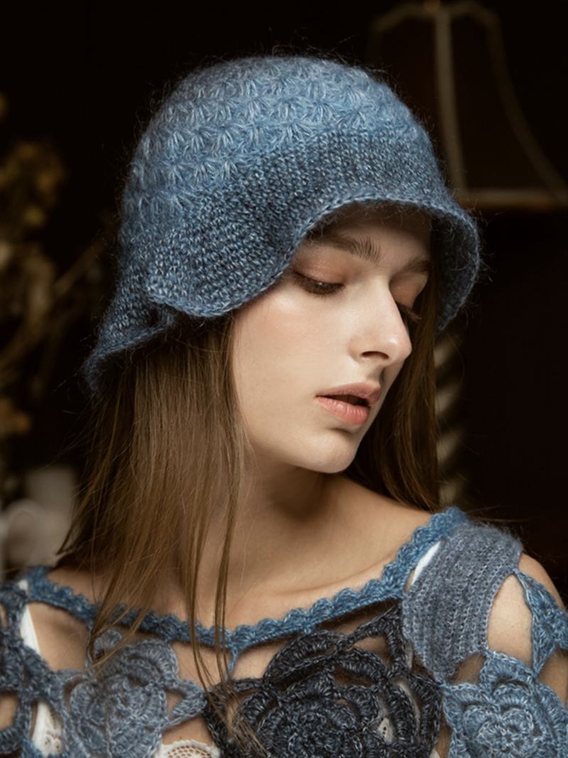 Γυναικεία Καπέλα Pretty Chic Knitted Cut Outs Designer Winter Warm Hats