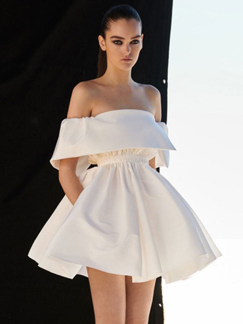 Γυναικεία Κοντά Φορέματα Για Πάρτι White Off The Shoulder Ημιεπίσημο Μίνι Φόρεμα