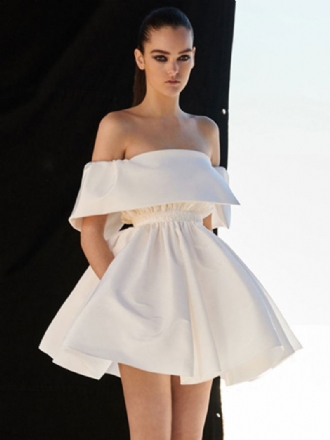 Γυναικεία Κοντά Φορέματα Για Πάρτι White Off The Shoulder Ημιεπίσημο Μίνι Φόρεμα