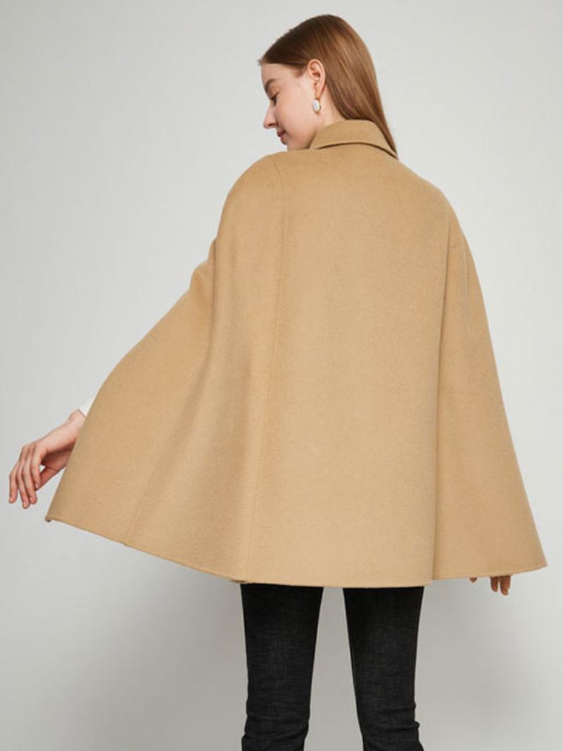 Γυναικεία Μάλλινα Παλτό Πόντσο Camel Cape Spring Outerwear - Καμήλα