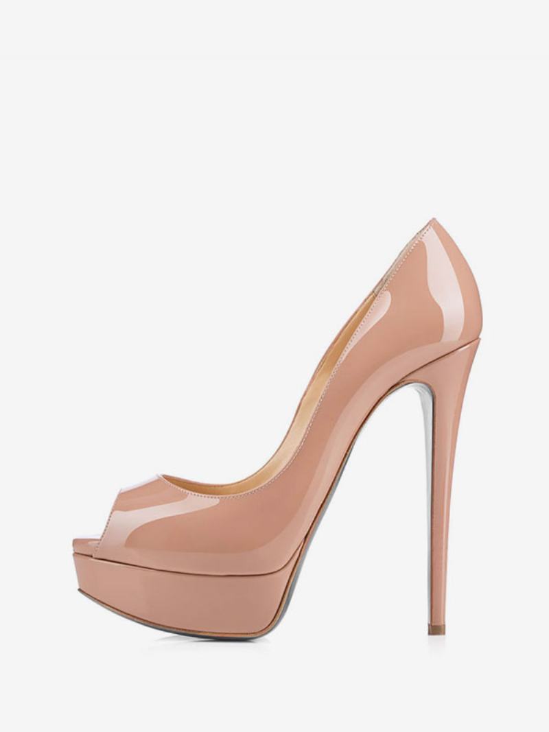 Γυναικεία Μαύρα Peep Toe Heels Platform Stiletto Heel Pumps Σέξι Παπούτσια - Κίτρινο / Κόκκινο