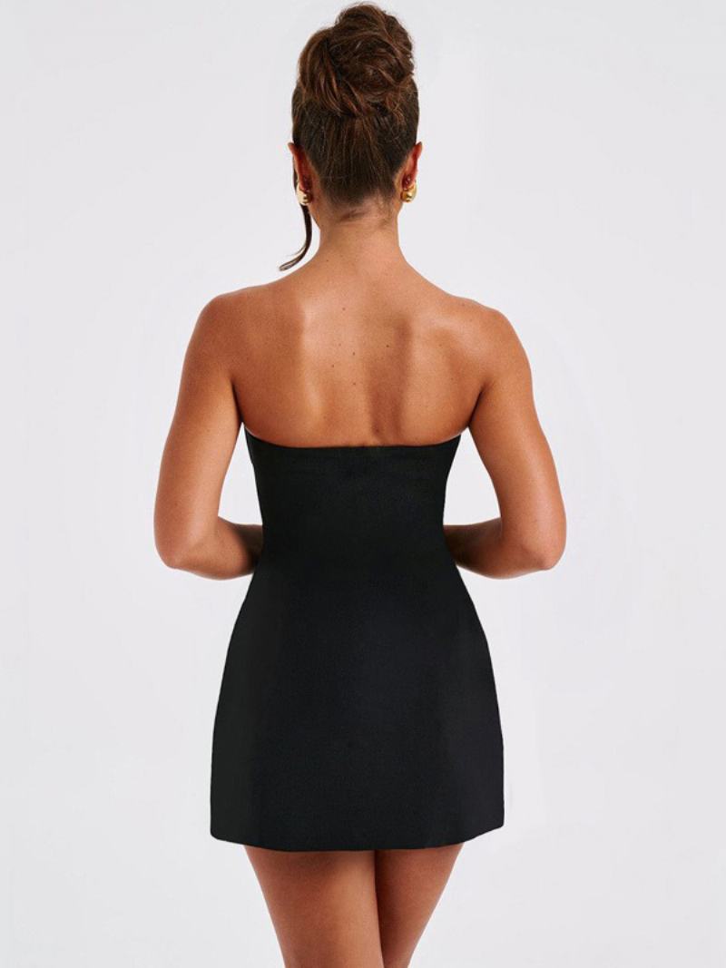 Γυναικεία Μαύρα Φορέματα Bodycon Μίνι Πάρτι Off The Shoulder Backless - Μαύρο