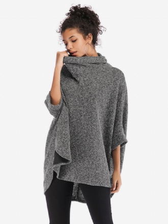 Γυναικεία Μισά Μανίκια Cape Ψηλός Γιακάς Oversized Casual Elegant Poncho