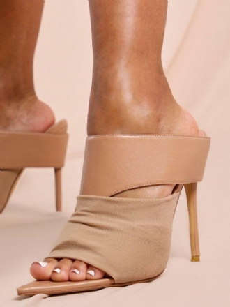 Γυναικεία Μουλάρια Με Τακούνι Stiletto Heel Μυτερό Δάχτυλο Pu Δέρμα Βερίκοκο Mules