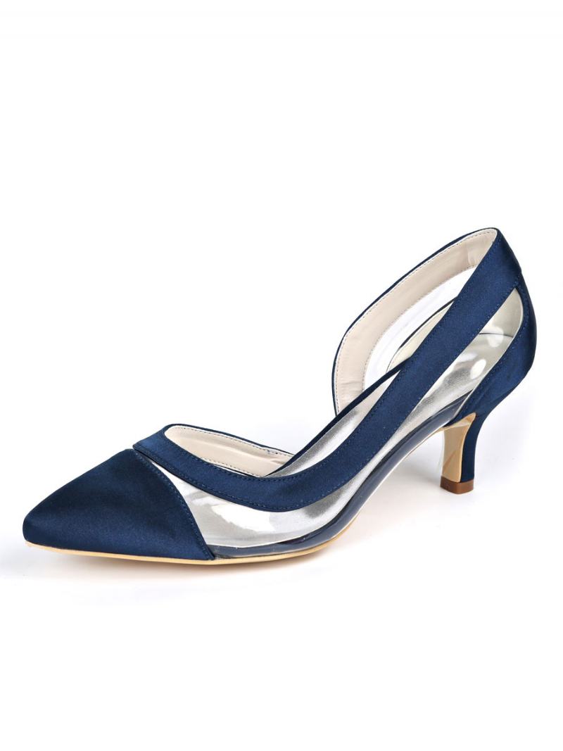 Γυναικεία Νυφικά Παπούτσια Kitten Heel Pointed Toe Clear Pumps