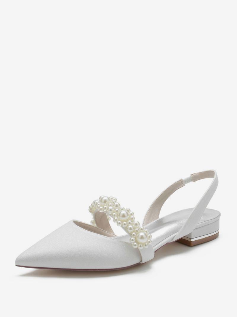 Γυναικεία Νυφικά Παπούτσια Pearls Slingback Flats