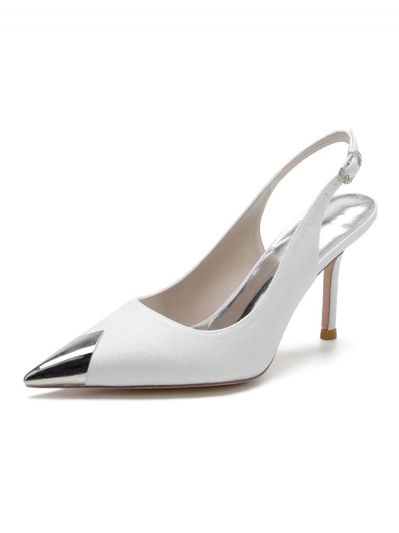 Γυναικεία Νυφικά Παπούτσια Slingback Stiletto Heel Bridal Pumps - Λευκό