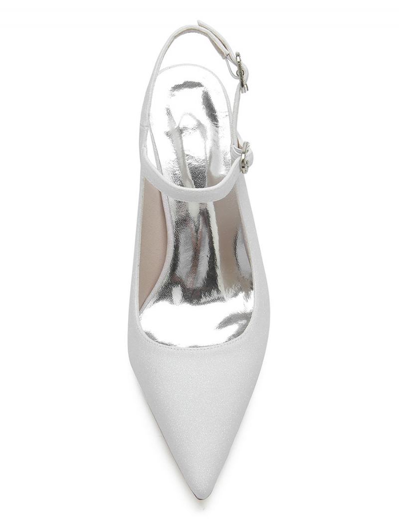 Γυναικεία Νυφικά Παπούτσια Slingback Stiletto Heel Pumps - Λευκό