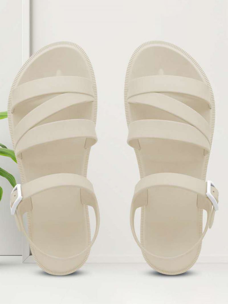 Γυναικεία Πέδιλα Slide Ecru White Strappy Casual Παπούτσια Σανδάλι