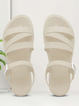 Γυναικεία Πέδιλα Slide Ecru White Strappy Casual Παπούτσια Σανδάλι