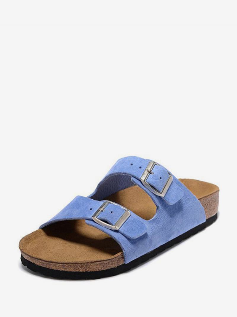 Γυναικεία Πέδιλα Slide Παντόφλες Casual Rubber Color Block Με Στρογγυλά Δάχτυλα - Ανοικτό Μπλε Του Ουρανού