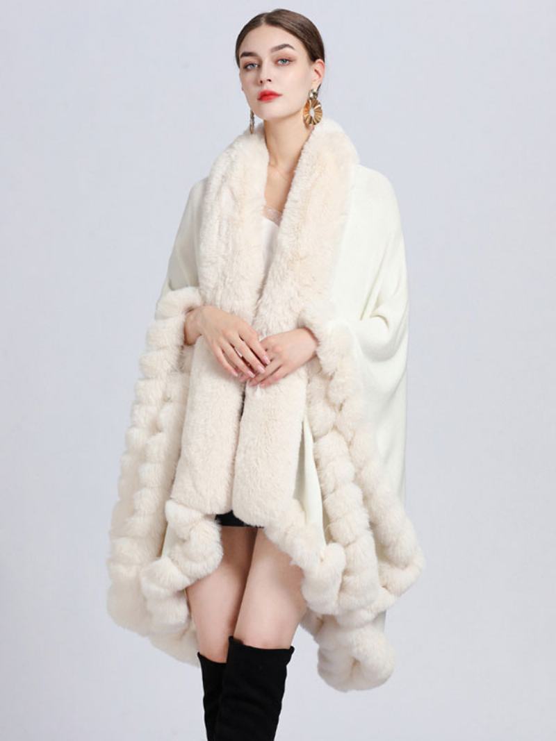 Γυναικεία Παλτό Πόντσο Από Faux Fur Cape Winter Outerwear