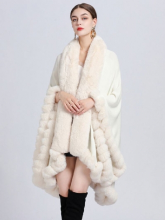 Γυναικεία Παλτό Πόντσο Από Faux Fur Cape Winter Outerwear