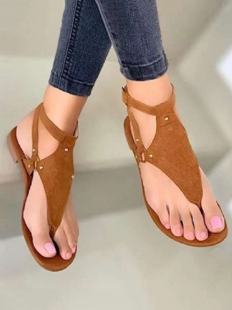 Γυναικεία Σανδάλια Coffee Brown Flat Στρινγκ