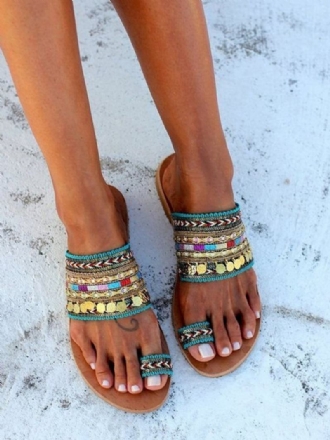 Γυναικεία Σανδάλια Παραλίας Boho Toe Loop Sandal Slides