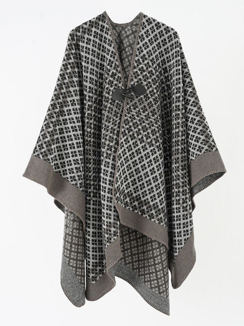 Γυναικεία Στάμπα Cape Toggle Close Daily Casual Poncho