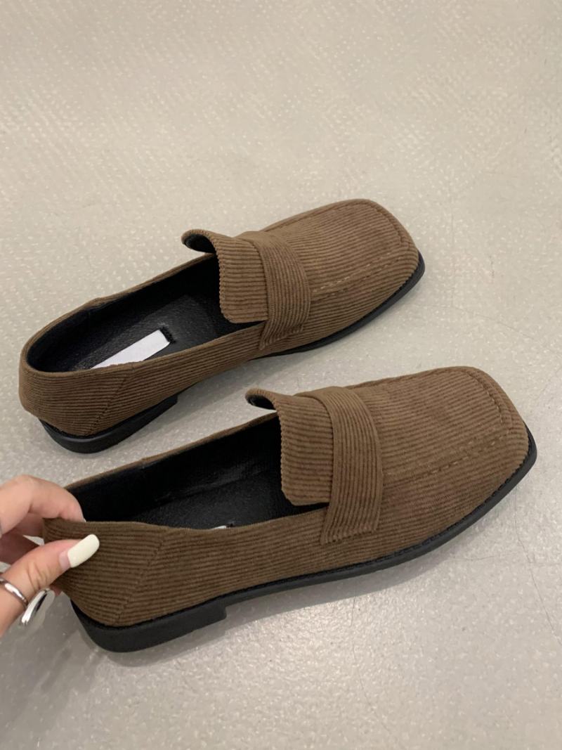 Γυναικεία Φλατ Micro Suede Loafers - Καφέ Καφέ