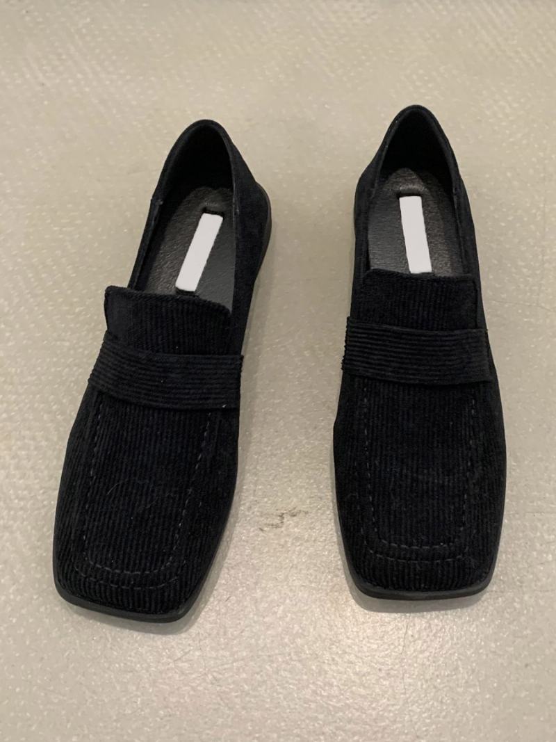 Γυναικεία Φλατ Micro Suede Loafers - Μαύρο